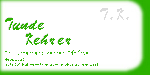 tunde kehrer business card